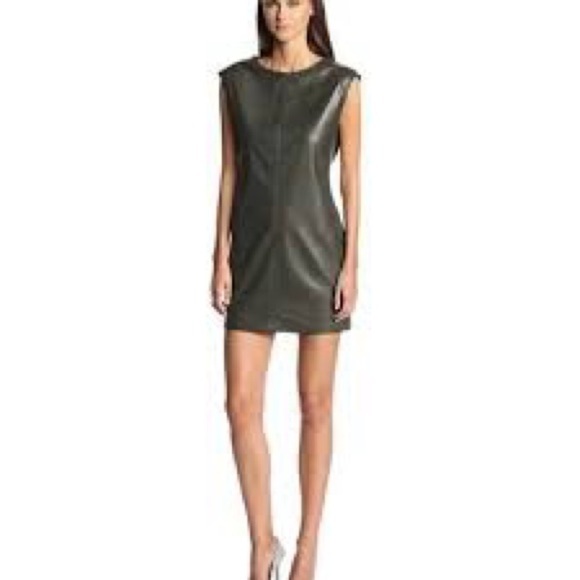 BCBGMaxAzria Dresses & Skirts - BCBG extra small Green suede Dress pullover sleeveless fitted sexy chic detail